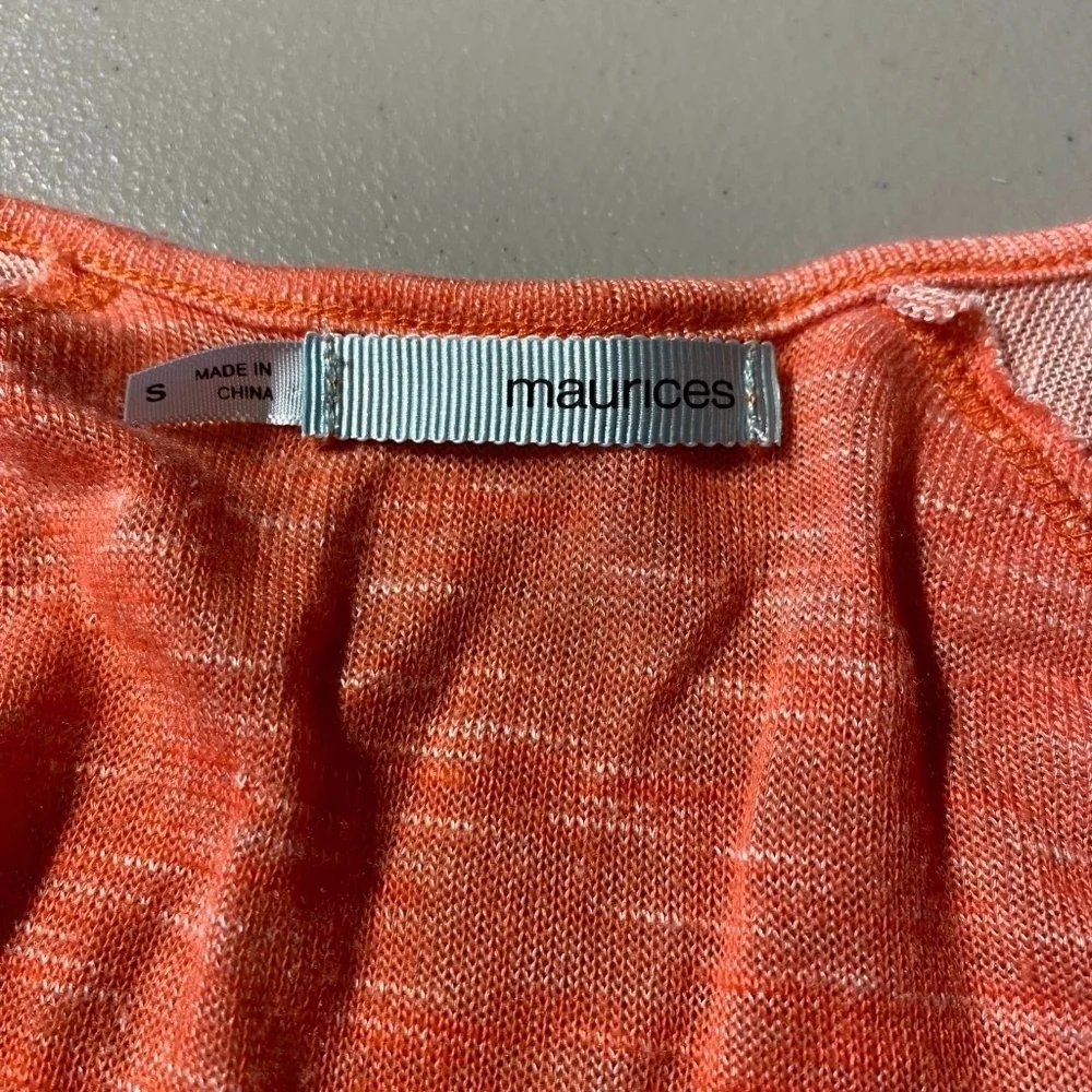 Maurices Two Tone Heathered Coral Open Cardigan Women's Small S Lightweight EUC